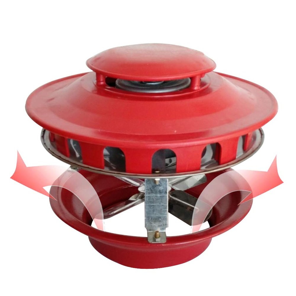 Chimney Smoke Evacuator, Chimney electric smoke extractor, Rooftop Inducer Fans, roof induced draft fan, Chimney vacuum cleaner,Red 80 watts 4 leaves