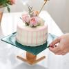 6/9 Inch Cake Dedicated Display Stand, Square Tall Dessert Table Daily Use At Home Fruit Bread Snack Tray Ceramic Plate (Color : Green, Size : 22.6cm) view 3