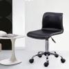 Armless Ergonomic Task Chair, Faux Leather Swivel Office Chair, Adjustable Home Comfort Chair, Load Bearing 150kg view 2