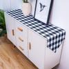 IDOWMAT Burlap Table Runner for Holiday Party, Banquets, Easy to Clean Buffalo Plaid Checkered Navy Blue and White Non-Slip Dining Table Runner for Kitchen Decor Everyday Use, Washable 13 by 90 Inch view 4
