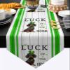 Cotton and Linen Triangle Table Runners 70 Inches Long, Dachshund Dog Biting Clover Luck of Irish, Dresser Scarves Table Decor for Wedding/Party/Ceremony/Banquet St. Patrick's Day Rustic Wood Board view 1