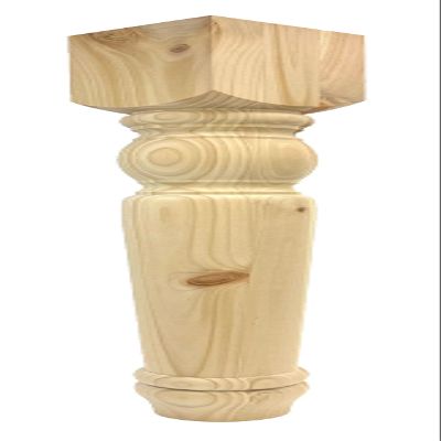 Highland Manor Wood Products Cheshire Dining Table Leg - 29" Tall x 4" Wide - Unfinished Wooden Kitchen Table Leg - (Oak) (1 Leg)