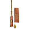 A.A.Nauticals - 15 Inch Dolland London Brass & Orange Leather Telescope with Wood Box and Cap Lid - Handmade Unique Antique Nautical Reproduction Rustic Decor and Gift Item (Golden-Polished Brass) view 2