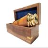 A.A.Nauticals - 15 Inch Dolland London Brass & Orange Leather Telescope with Wood Box and Cap Lid - Handmade Unique Antique Nautical Reproduction Rustic Decor and Gift Item (Golden-Polished Brass) view 3
