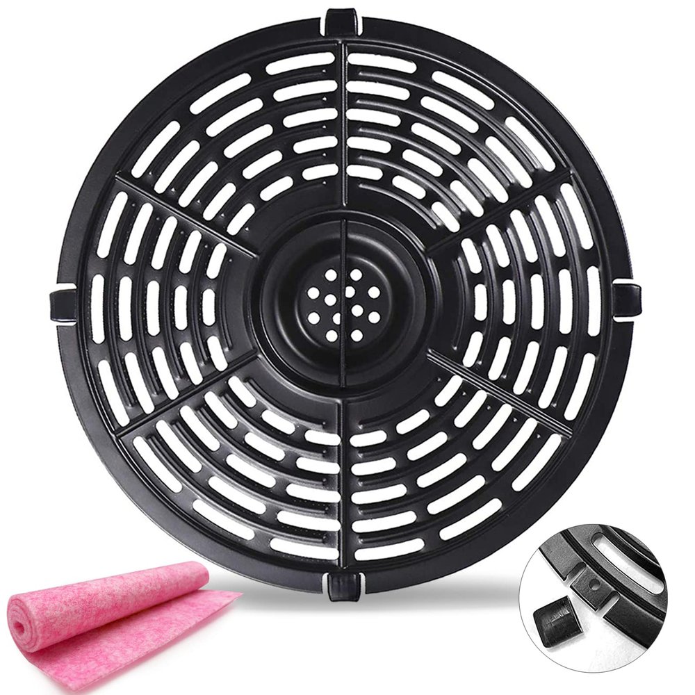 Air Fryer Replacement Parts, Round Grill Plate Crisper Plate for 3.7 QT Non-Stick Coating Air Fryer Accessories Rack Compatible with Gowise Chefman Dash Power, Dishwasher Safe