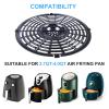 Air Fryer Replacement Parts, Round Grill Plate Crisper Plate for 3.7 QT Non-Stick Coating Air Fryer Accessories Rack Compatible with Gowise Chefman Dash Power, Dishwasher Safe view 3