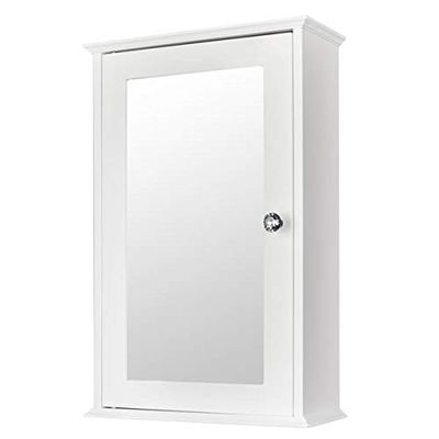 34 x 15 x 53 cm (L x W x H) Bathroom Cabinet, Single Door Wall Mounted Medicine Cabinet with Mirror