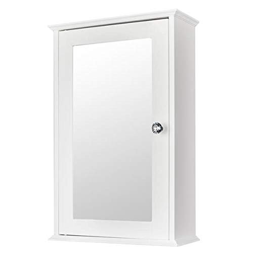 34 x 15 x 53 cm (L x W x H) Bathroom Cabinet, Single Door Wall Mounted Medicine Cabinet with Mirror