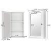 34 x 15 x 53 cm (L x W x H) Bathroom Cabinet, Single Door Wall Mounted Medicine Cabinet with Mirror view 2