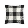 Cream and Black Buffalo Check Plaid Ivory Large Pattern Throw Pillow view 1