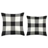 Cream and Black Buffalo Check Plaid Ivory Large Pattern Throw Pillow view 3