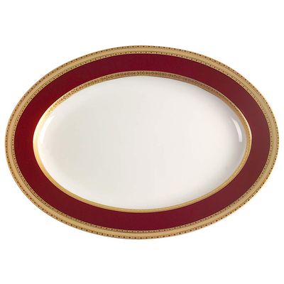 Mikasa French Embassy Red 14" Oval Serving Platter