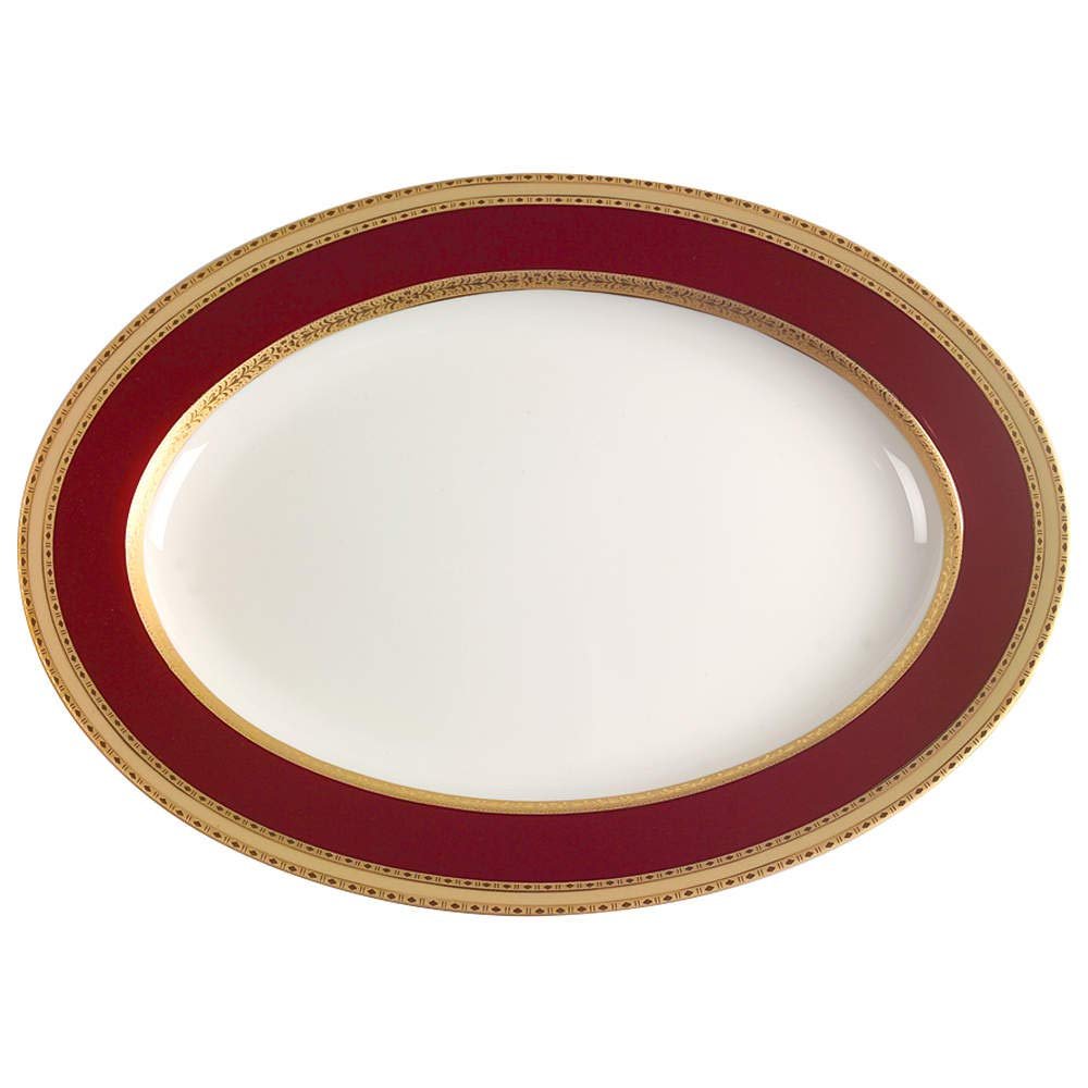Mikasa French Embassy Red 14" Oval Serving Platter