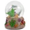 Elanze Designs Dolphins Playing in The Reef Fish Coral Seaweed Mother Daughter Tabletop Figurine 100MM Musical Glitter Water Snow Globe Plays Song by The Beautiful Sea view 3