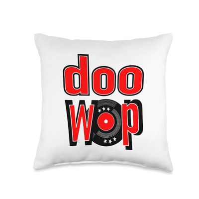 1950s Doo Wop Rockabilly Sock Hop Rock and Roll Retro 60s Throw Pillow