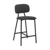 Armen Living Rococo 26" Modern Faux Leather and Metal Counter Height Bar Stool view 2