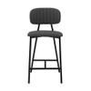 Armen Living Rococo 26" Modern Faux Leather and Metal Counter Height Bar Stool view 3