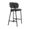 Armen Living Rococo 26" Modern Faux Leather and Metal Counter Height Bar Stool view 4