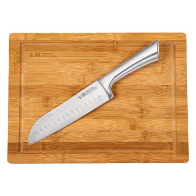 CUISINE::PRO Damashiro Santoku Knife (6.5" with Cutting Board)