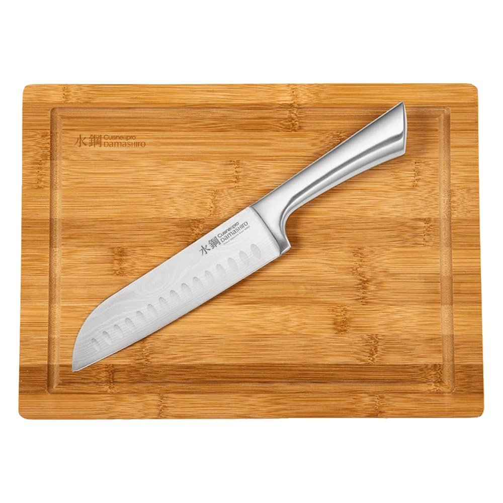 CUISINE::PRO Damashiro Santoku Knife (6.5" with Cutting Board)