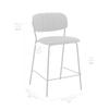 Armen Living Carlo 26" Gray Faux Leather and Black Metal Counter Height Bar Stool view 3