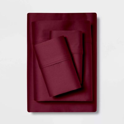 Mr Pandaa Extra Deep Bedsheet Set Fits 18 to 24 Inch Extra Thick Mattress, [4 Piece] Sheet Set, 800-Thread-Count 100% Egyptian Cotton- Sateen Weave Bed Sheets (Cal-King, Burgundy}