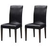 JHLD PU Leather Dining Chair Covers, Stretch Chair Slipcover Soft Waterproof Chair Protector Chair Covers for Dining Room for Kitchen Room Hotel-Black-Set of 2 view 1