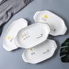 11.5 Inch Steamed Fish Pan, Ceramic Grilled Fish Dish Oval Rectangular Plate Sushi Plate Appetiser Dishes Butter Dishes (Color : A, Size : 11.5inch) view 3