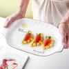 11.5 Inch Steamed Fish Pan, Ceramic Grilled Fish Dish Oval Rectangular Plate Sushi Plate Appetiser Dishes Butter Dishes (Color : A, Size : 11.5inch) view 4