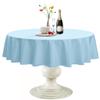 Softalker Round Tablecloth, Waterproof & Stain Resistant Table Cloth Wrinkle Free Fabric Washable 210GSM Polyester Table Cover for Spring/Party/Outdoor - 70 inch,Baby Blue view 1