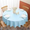 Softalker Round Tablecloth, Waterproof & Stain Resistant Table Cloth Wrinkle Free Fabric Washable 210GSM Polyester Table Cover for Spring/Party/Outdoor - 70 inch,Baby Blue view 2