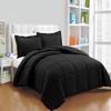 All Season Alternative Comforter Oversized King Size 100% Cotton,500 GSM,Winter Warm,Ultra Soft Fluffy,Insert with Corner Tabs,Box Stitched Comforter with 2 Pillow Shams(3 Pcs | Black) view 2