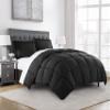 All Season Alternative Comforter Oversized King Size 100% Cotton,500 GSM,Winter Warm,Ultra Soft Fluffy,Insert with Corner Tabs,Box Stitched Comforter with 2 Pillow Shams(3 Pcs | Black) view 3
