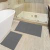 All American Collection Rectangular Non Slip Plush Shaggy Water Absorbent Accent Rug Bathroom Bathtub Microfiber 2 PC Bath Mat Set (Grey) view 2