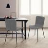 Armen Living Gillian Modern Charcoal Fabric and Metal Dining Room Chairs - Set of 2 view 2