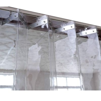 Strip Curtain, Foldable Transparent Screen, 1.2mm Thicker PVC Seamless Connection Weatherproof Insulation with Aluminum Alloy Hanging Rail for Balcony, Porch (Size : 1.40x2.54m)