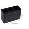 English: Resin Marble Texture Toothbrush Holder Stand - Black Bathroom Countertop Organizer for Toothpaste and Toiletries view 3