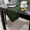 Cotton and Linen Triangle Table Runners 70 Inches Long, St. Patrick's Day Celtic Knots Dresser Scarves Table Decoration for Wedding Party/Ceremony/Banquet (13x70 inch) Saint Lucky Clover Irish Texture view 2