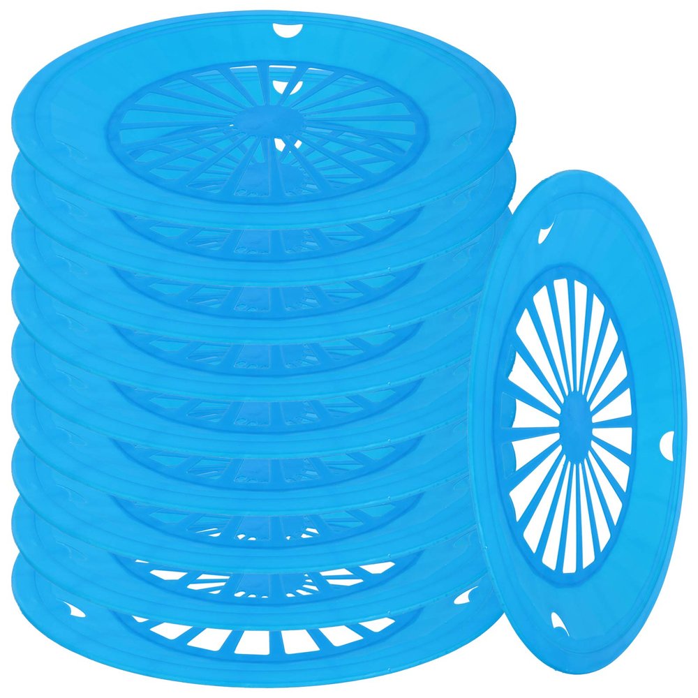 Hemoton Reusable Bbq Plate Holders 10-Pack 10.62 Inch Plastic Dinner Plates Lightweight Barbecue Trays for Outdoor Picnics Family Gatherings Camping
