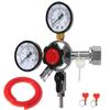 Beer Keg CO2 Regulator CGA320 -Brand LUCKEG Kegerator Regulator with Safety Pressure Relief Valve, Include 5ft Red Gas Line and Worm Clamps for Home Brewing Keg Kegging view 1