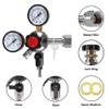 Beer Keg CO2 Regulator CGA320 -Brand LUCKEG Kegerator Regulator with Safety Pressure Relief Valve, Include 5ft Red Gas Line and Worm Clamps for Home Brewing Keg Kegging view 3