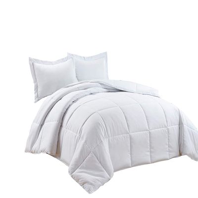 All Season Alternative Comforter Oversized King Size 100% Cotton,500 GSM,Winter Warm,Ultra Soft Fluffy,Insert with Corner Tabs,Box Stitched Comforter with 2 Pillow Shams(3 Pcs | White)