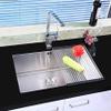 13" x 18"Foldable Dish Drying Rack Roll Up Foldable Dish Racks Multipurpose Stainless Steel Over Sink Kitchen Drainer Rack for Cups Fruits Vegetables view 3