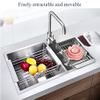 13" x 18"Foldable Dish Drying Rack Roll Up Foldable Dish Racks Multipurpose Stainless Steel Over Sink Kitchen Drainer Rack for Cups Fruits Vegetables view 4
