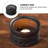 1pc Ceramic Teapot Warmer Hollow Design Efficient Heat Dissipation Teapot Heating Stand for Preserving Tea Warmth and Candle Heating Accessory Black view 2