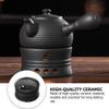 1pc Ceramic Teapot Warmer Hollow Design Efficient Heat Dissipation Teapot Heating Stand for Preserving Tea Warmth and Candle Heating Accessory Black view 3