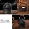 1pc Ceramic Teapot Warmer Hollow Design Efficient Heat Dissipation Teapot Heating Stand for Preserving Tea Warmth and Candle Heating Accessory Black view 4