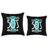 1950s Sock Hop 50s Vintage Rockabilly Doo Wop Rock and Roll Throw Pillow view 3