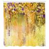 Ambesonne Flower Shower Curtain, Abstract Herbs Alternative Medicine Blossoms Ivy Back Florets Shrubs Design, Cloth Fabric Bathroom Decor Set with Hooks, 69" W x 84" L, Mustard Purple view 2
