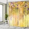Ambesonne Flower Shower Curtain, Abstract Herbs Alternative Medicine Blossoms Ivy Back Florets Shrubs Design, Cloth Fabric Bathroom Decor Set with Hooks, 69" W x 84" L, Mustard Purple view 4
